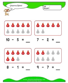 Çıkarma İşlemi Çalışma Sayfaları